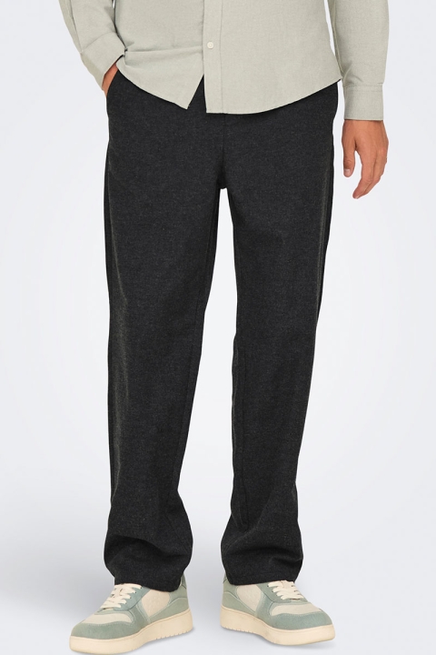 ONLY & SONS Sinus Loose Flannel Pants Black