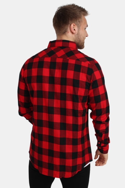 URBAN CLASSICS Checked Flanell Shirt Red/Black