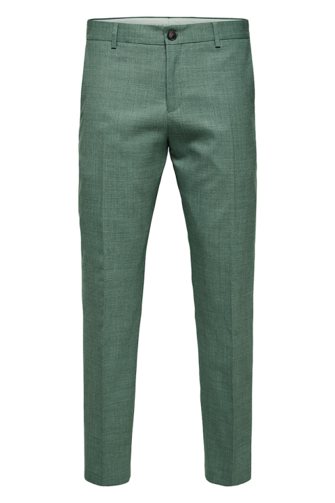 Selected SLIM OASIS LINEN PANTS Light Green Melange