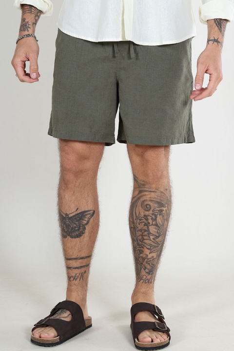 Jack & Jones Jaiden Summer Linen Shorts Dusty Olive