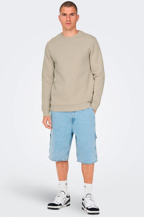 ONLY & SONS Ceres Crew Neck Sweat Silver Lining