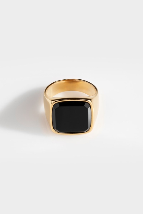 Northern Legacy Oversize Black Onyx Anneau Gold