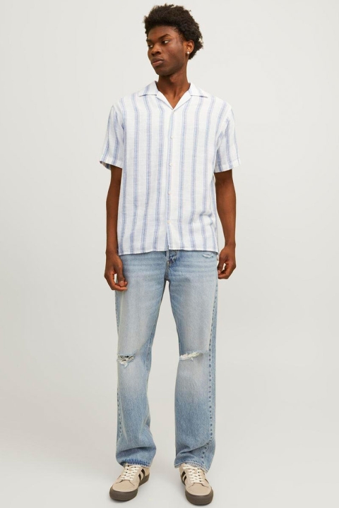 Jack & Jones Noto Stripe Resort Shirt SS Cloud Dancer