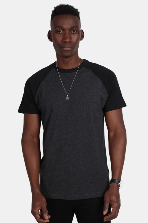 Urban Classics Raglan Contrast Tee Charcoal/Black