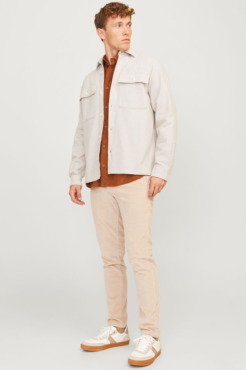 Jack & Jones Raymond Melange Solid LS Overshirt Summer Sand