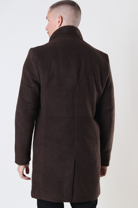 ONLY & SONS Jaylon Wool Coat Hot Fudge