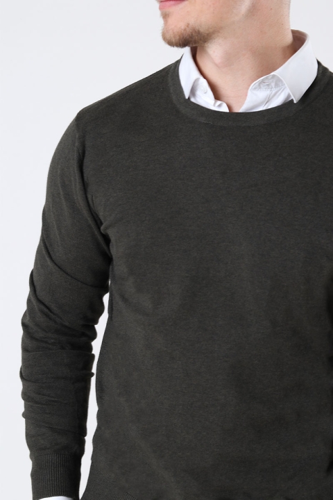 Jack & Jones EMIL KNIT CREW NECK Olive Night