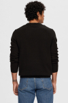 Selected Dane LS Structure Knit Crew Neck Black