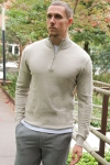 JEFF FRANKIE HALF ZIP KNIT Beige