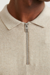 Jack & Jones Emil Knit Polo Half Zip LS Oatmeal