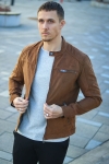 Jack & Jones ROCKY JACKET NOOS Cognac Fake suede