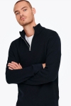 ONLY & SONS PHIL COTTON HALF ZIP KNIT Dark Navy