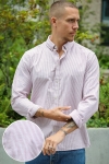 Solid Val Stripe Oxford Stretch Shirt LS Arabian Spice