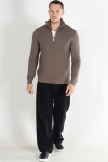 Selected Dane LS Structure Knit Half Zip Morel