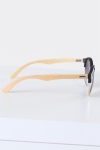 Fashion Round Club Brown Havana Rubber des lunettes de soleil Bamboo