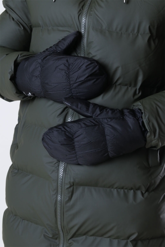 Geo Puffer Mittens Black