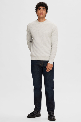 Dane LS Structure Knit Crew Neck Light Grey Melange