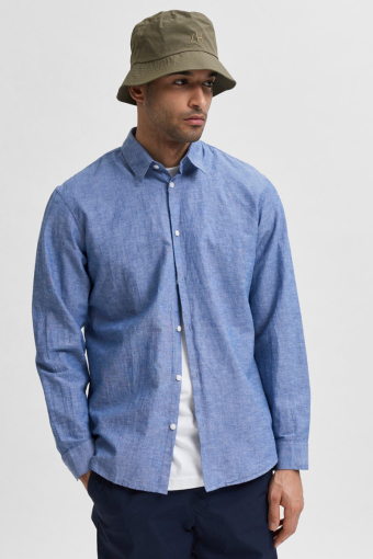 SLHSLIMNEW-LINEN SHIRT LS W NOOS Medium Blue Denim