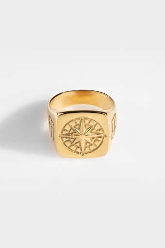 Oversize Compass Anneau Gold