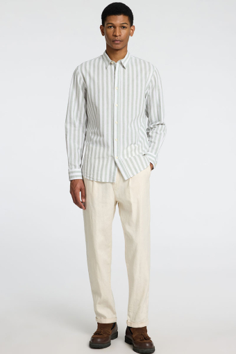 Slim Sun Linen Shirt LS Iceberg Green Stripe