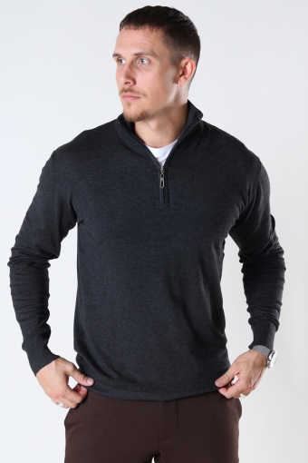 FRANKIE HALF ZIP KNIT Charcoal