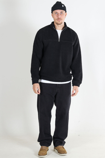 Remy Teddy Half Zip Black