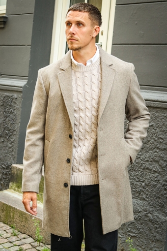 Harrison Wool Coat Greige