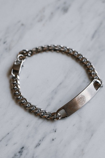 Sequence Tag Bracelet Sølvtonet