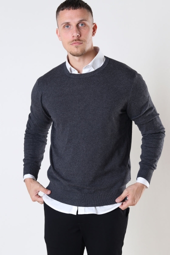 EMIL KNIT CREW NECK Dark Grey Melange