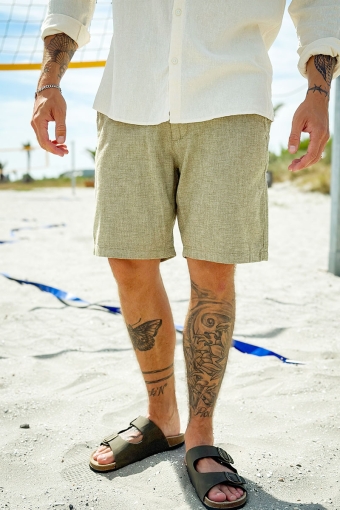 Regular Brody Linen Shorts Olive Branch