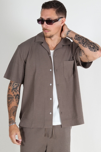 Boxy Casper Waffle SS Shirt Morel