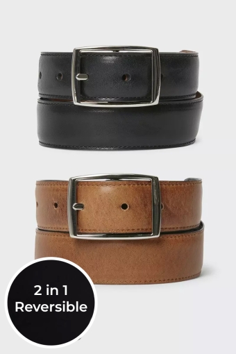 Reversible Dagon Ceinture Black/Cognac