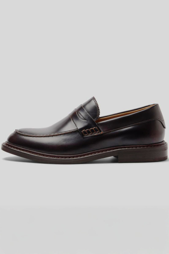 Carter Leather Low Penny Loafer Demitasse