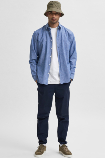 SLHSLIMNEW-LINEN SHIRT LS W NOOS Medium Blue Denim