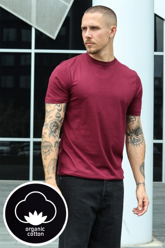 Organic Bazo Tee Burgundy