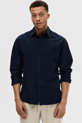 Slim New Linen Shirt LS Sky Captain