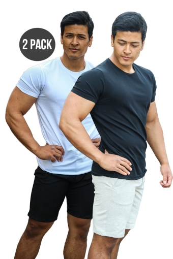 Shape T-shirt 2-Pack Black/White