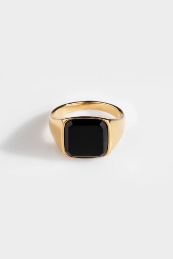 Anneau Onyx Signature Black Gold 