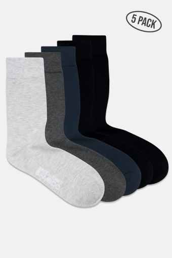 JACBASIC BAMBOO SOCK 5 PACK NOOS Black Black - Navy blazer - Dark grey melange - Light