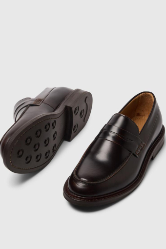 Carter Leather Low Penny Loafer Demitasse