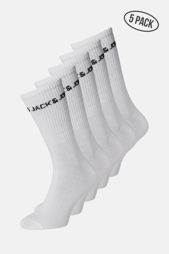 JACBASIC LOGO TENNIS SOCK 5 PACK NOOS White