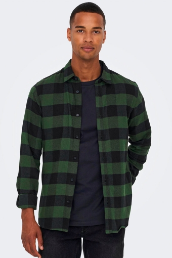 Gudmund LS Checked Shirt Forest Night