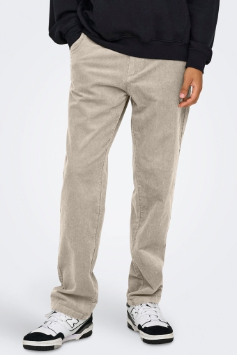 Edge Straight Fit Corduroy Pants Silver Lining