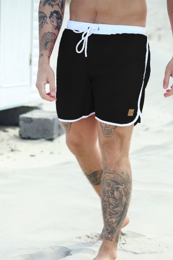 Retro swim shorts Black/White