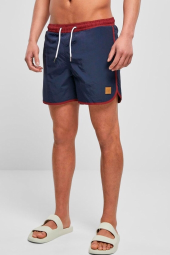 Retro Badeshorts White/Midnight Navy