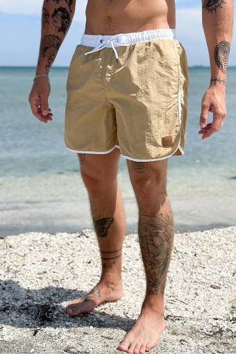 Retro Badeshorts White/Beige