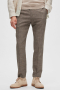 Selected SLIM OASIS LINEN PANTS Dark Sand Melange