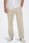 ONLY & SONS Sinus Loose Cotton Linen Pants Silver Lining