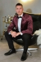 JEFF George Velour Blazer Bordeaux