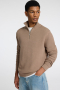 Selected Dane LS Structure Knit Half Zip Greige